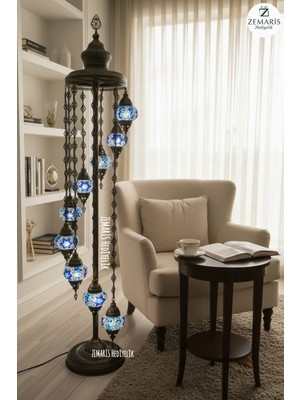 Zemaris Hediyelik El Yapımı Otantik Mozaik Lambader 9 lu