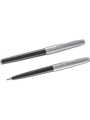 Braventa Collection Scrikss 78 Dolma Kalem & Tükenmez Kalem Takımı, Akrilik Gövde, Siyah