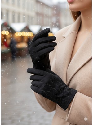 Suyutti Taş Işlemeli Lüks Kadın Eldiven