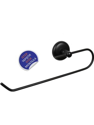 Braventa Collection Alper Banyo Siyah Solo Havlu Kağıdı Asacağı Solo Havluluk - Delmeye Son Ister Yapıştır Ister Montajl