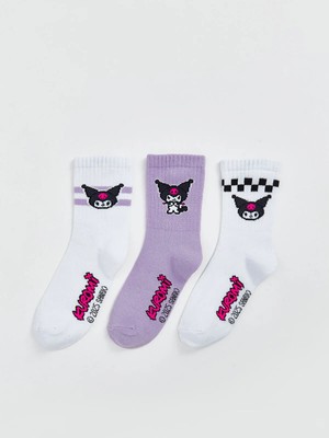 Lc Waikiki Yeni Sezon Kuromi Desenli Kız Çocuk Soket Çorap 3'lü