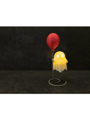 3D Snaxx Balon Tutan Mini Hayalet Figür – LED Işıklı Dekoratif Masa Üstü Aksesuar – 5X12 cm