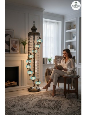 Zemaris Hediyelik El Yapımı Otantik Mozaik Lambader 9 lu