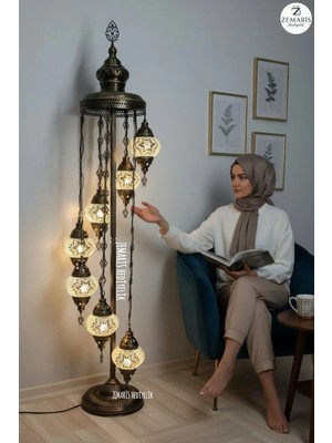 Zemaris Hediyelik El Yapımı Otantik Mozaik Lambader 7'li