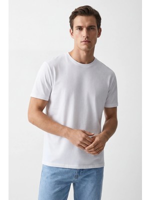 Mixima Erkek Basic Tişört %100 Pamuk Fit Kalıp Günlük Spor T-Shirt
