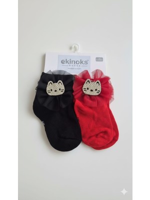 1 Yaş Dikişsiz Aksesuarlı Kız Bebek Çorabı