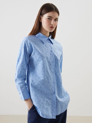 Lc Waikiki Yeni Sezon Çiçekli Oversize Poplin Kadın Gömlek Tunik