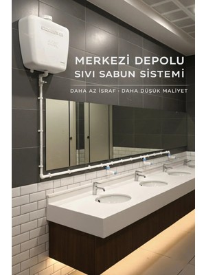 Merkezi Depolu 20 Lt 3 Musluklu Butonlu Sıvı Sabunluk – Okul, Cami ve Toplu Kullanım Için