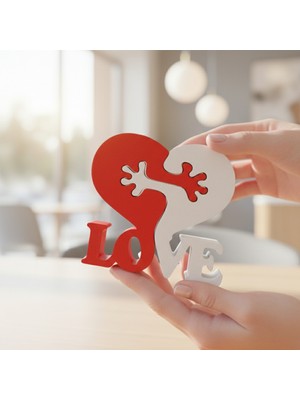 Riva Self Birleşen Kalpler 3D Aşk Figürü