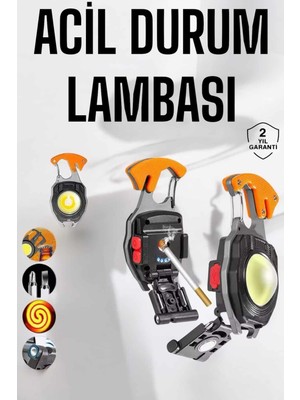 El Feneri Acil Işık Seti Tornavida Düdük Kapak Açma Kamp Lambası