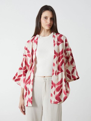 Lc Waikiki Yeni Sezon Şal Yaka Desenli Oversize Kadın Kimono