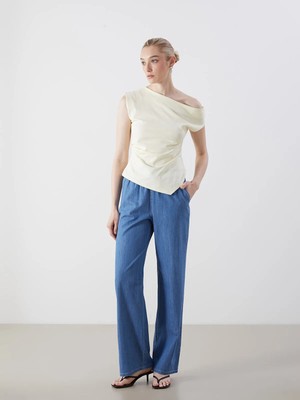 Lc Waikiki Yeni Sezon Beli Lastikli Wideleg Kadın Jean Pantolon