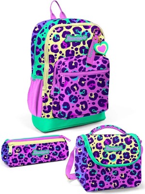 Minosso Leopar Desenli Kız Çocuk 3'lü Okul Çanta Seti Set1002