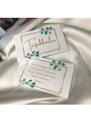 Bisaccia 20 Adet- Çift Taraflı Teşekkür Ederiz Kartı E Ticaret Hediye Kartı Müşteri Memnuniyeti 8x5 cm