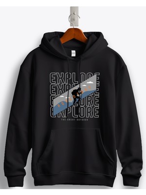 MGAX Adventure Explore The Great Outdoor Baskılı Regular Kapşonlu Sweatshirt