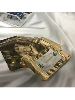 Bisaccia Çift Taraflı Gold Renk Doypack Ön Şeffaf Arka Silver- 8,5X14,5 cm (10 Adet)