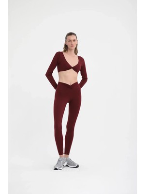 Louren W589 Önü Büzgülü Uzun Spor Tayt