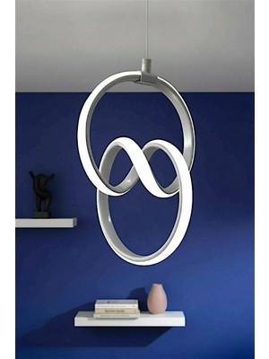 St Aydınlatma Feliz Gri Kasa Beyaz LED Avize