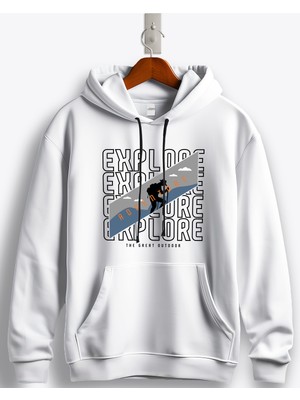 MGAX Adventure Explore The Great Outdoor Baskılı Regular Kapşonlu Sweatshirt