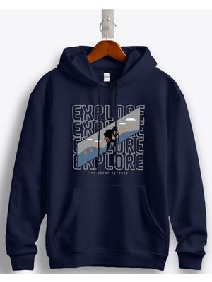 MGAX Adventure Explore The Great Outdoor Baskılı Regular Kapşonlu Sweatshirt