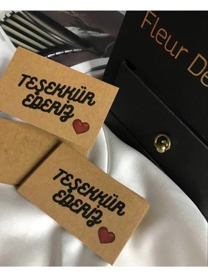 Bisaccia 20 Adet- Kraft Teşekkür Ederiz Kartı E Ticaret Hediye Kartı Müşteri Memnuniyeti 8x5 cm