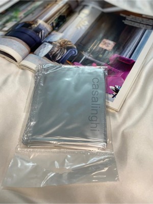 Bisaccia 11X12 cm Gümüş Lüx Hediye Paketi Silver Metalize Poşet Bantlı - 1 Paket (50 Adet)