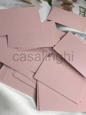 Bisaccia Çift Taraflı Pembe Yazısız Mini Kart Not Kartı 8x5 cm - 20 Adet