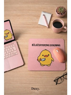 Duxy Sevimli Civciv Mouse Pad, 23X19 Cm, Kaymaz Taban, Ev, Ofis ve Oyun Için Rahat Mousepad