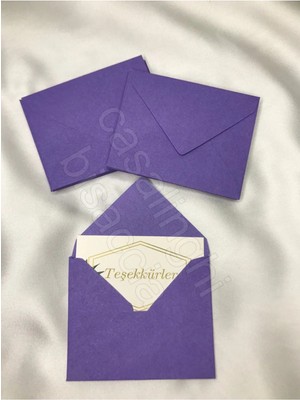 Bisaccia 5 Adet - Mor Zarf Sevimli Küçük Mesaj Zarfı Renk Seçenekli 7x9 cm