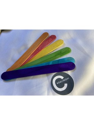 Casalinghi Dondurma Çubuğu Renkli Dil Çubuğu Ahşap Karışık Renk Etkinlik Çubukları 15 cm - 50 Adet