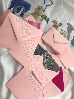 Bisaccia 5 Adet - Pembe Mini Zarf Sevimli Küçük Mesaj Zarfı Renk Seçenekli - 7x9 cm