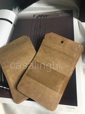 Bisaccia Kraf Doypack Pencereli Ön Şeffaf 8,5X14,5 cm 10 Adet