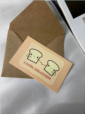 Casalinghi Canım Arkadaşım Yazılı Kart Tek Taraflı Mesaj Kartı 8x5 cm - 20 Adet