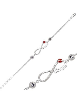 Özcömert Silver Gümüş Nazarlı Sonsuzluk Canım Bayan Bileklik