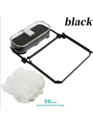 Es Dekor Siyah- Emme Kupa Katlanabilir Metal ve Plastik Lavabo Süzgeci