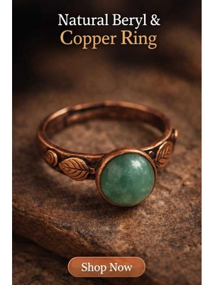 Banum Luxury Doğal Florit Taşli Bakir Yüzük