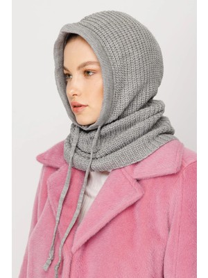 Mooncorn Gri Balaclava Triko Başlık
