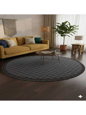 Altun Carpet Modern Antirasit Yuvarlak Babıl Ponpon Saçaklı Pelüş Kaymaz Halı 13ML Hav  Yuksekliği  2.2 Kalınlık