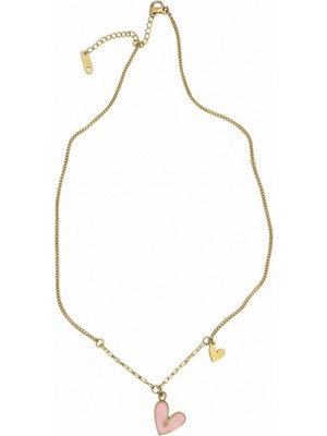 Stainless Stell Kalp Detaylı Kolye