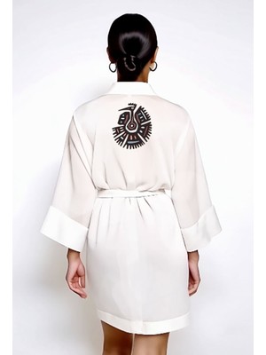 Kidilia Etnik Renkli Kuş Görselli Müslin Kimono