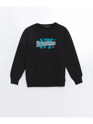 Lc Waikiki Yeni Sezon Bisiklet Yaka Baskılı Erkek Çocuk Sweatshirt