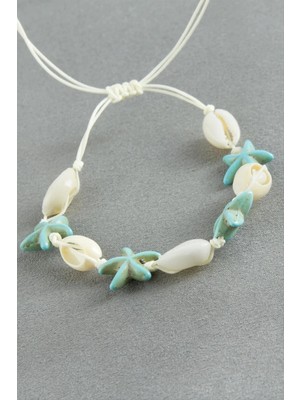 Esranın Dünyası Deniz Yıldızı Istiridye Makrome Ip Bileklik RSBİJ34-ESRDNS