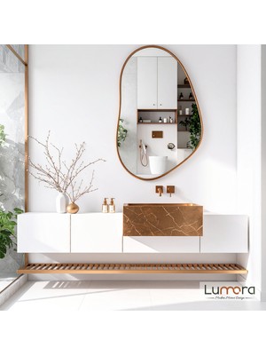 Lumora Mirror Design Nelyos Bronz Boyalı Mdf Çerçeveli Dekoratif Ayna