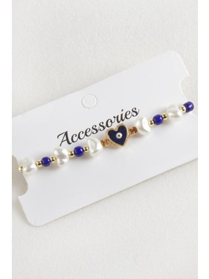 Esranın Dünyası Kalp Boncuk Inci Makrome Ip Bileklik RSBİJ34-ESRDNS