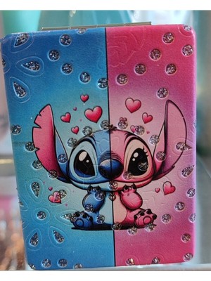 Ada Çanta Kırtasiye Stitch Figürlü Katlanabilir Taşlı Cep Aynası AD3021008