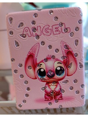 Ada Çanta Kırtasiye Stitch Figürlü Katlanabilir Taşlı Cep Aynası AD3021008