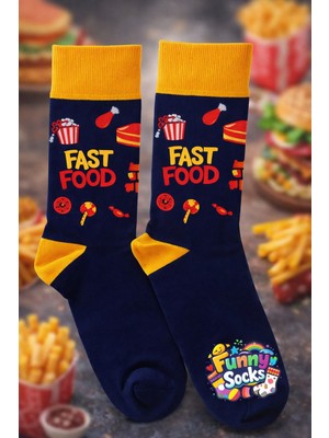 Fast Food Desenli Renkli Çorap – Funny Socks