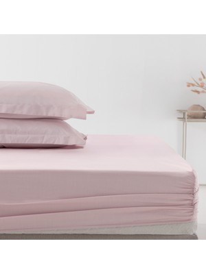 Yataş Nemty Çift Kişilik Pamuk Saten Lastikli Çarşaf - Pudra