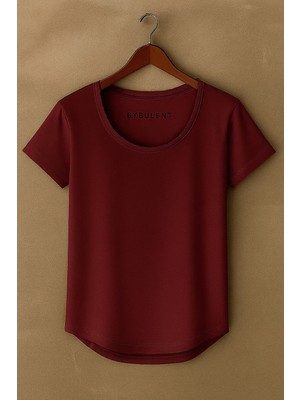 Erkek Özel Üretim Geniş Yaka Alt Oval Kesim Tişört T-Shirt