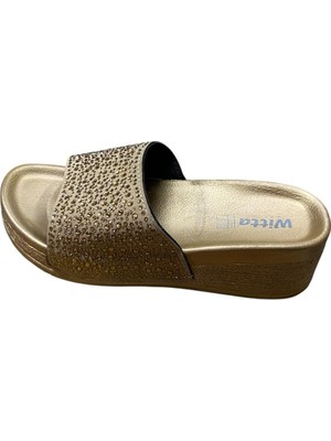 Güven Kundura Kadın Dolgu Topuk Taşlı Terlik